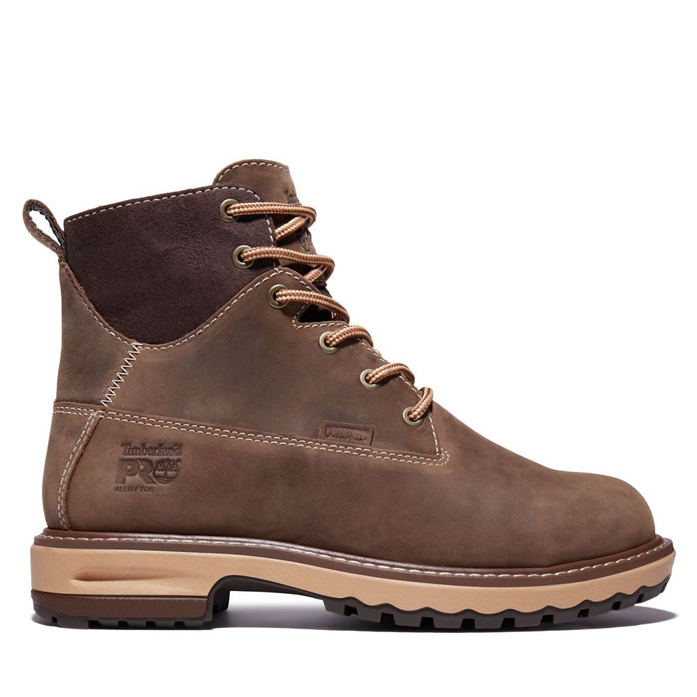 Timberland Μποτακια Εργασίας Γυναικεια Καφε - Pro® Hightower 6” Alloy Toe - Greece 8137460-IM